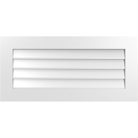 Ekena Millwork Vertical Surface Mount PVC Gable Vent: Non-Functional, w/3-1/2"W x 1"H, Standard Frame, 38"W x 18"H GVPVE38X1801SN